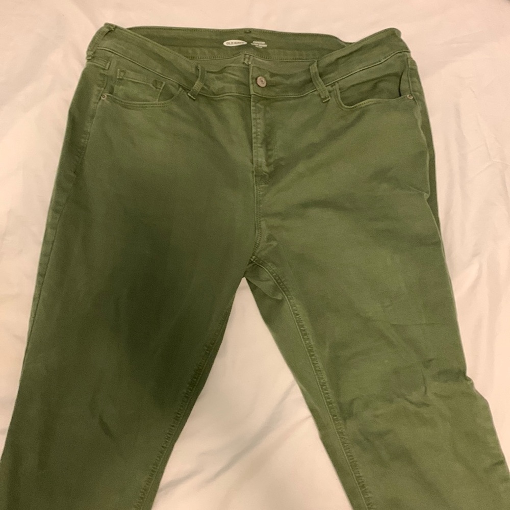 Khaki green old navy rockstar skinny mid rise jeans size 16